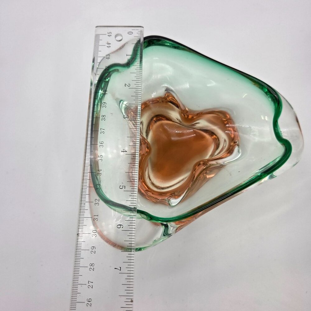 Bohemian Sommerso Watermelon Art Glass Ashtray - Picture 5 of 7